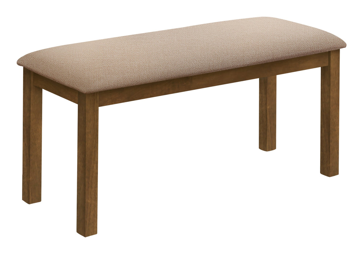 BANC - 42"L / NOYER BRUN / TISSU BEIGE