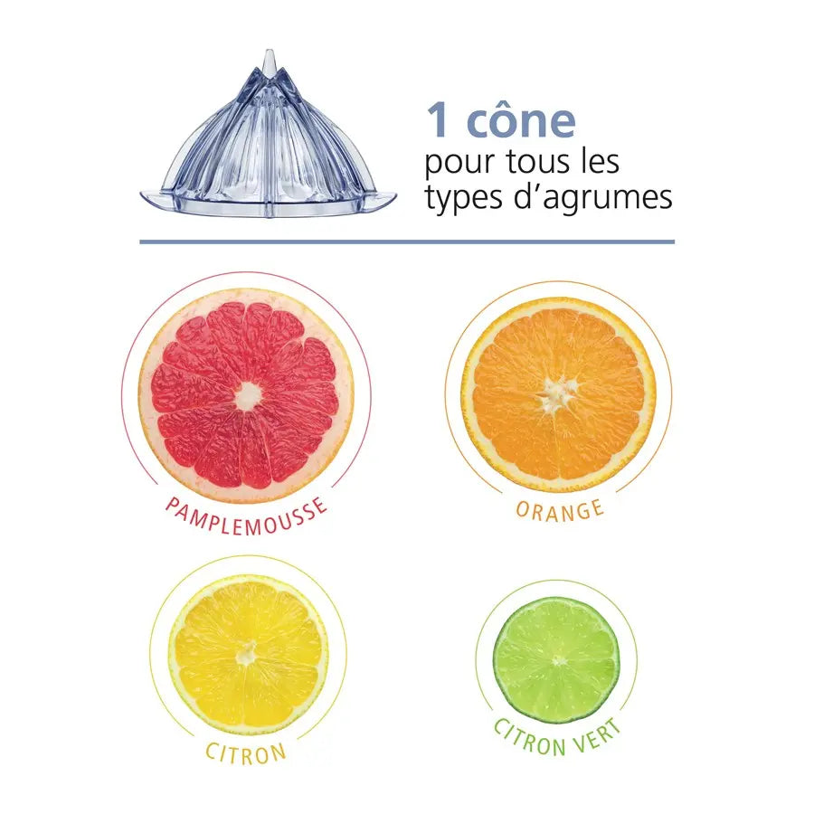 Presse-agrumes cône universel