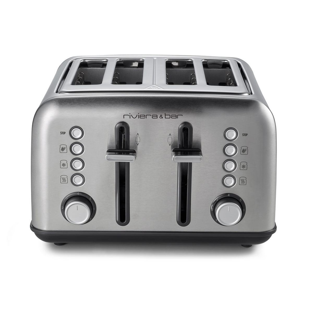 Grille-pain | 4 fentes courtes | Inox | 7 niveaux