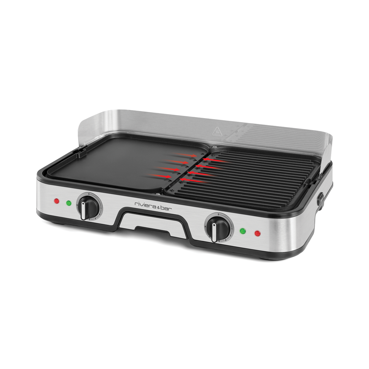 Combiné Plancha-Gril réversible | 2 zones | 6-8 personnes