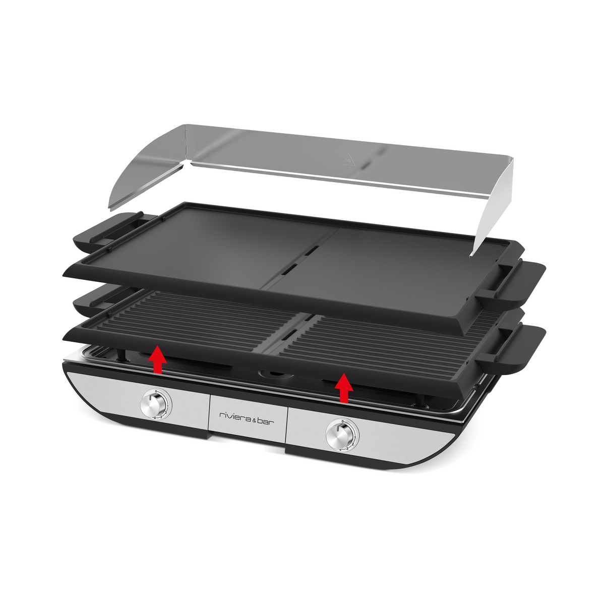 Combiné Plancha-Gril réversible | 2 zones | 8-10 personnes