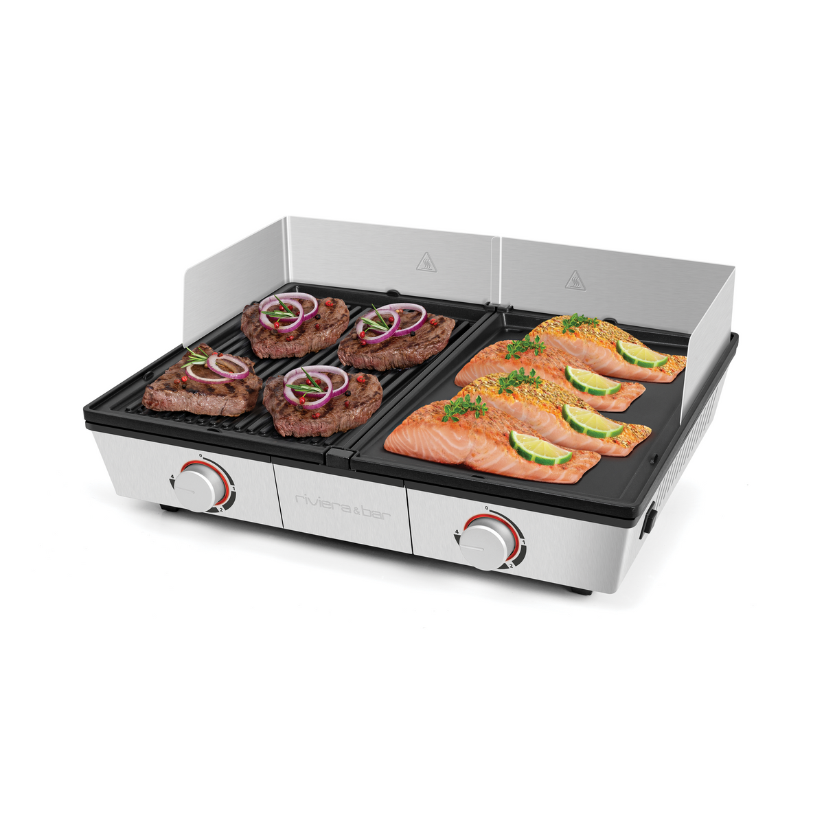 Combiné Plancha-Gril Pro | 2 zones | 8-10 personnes