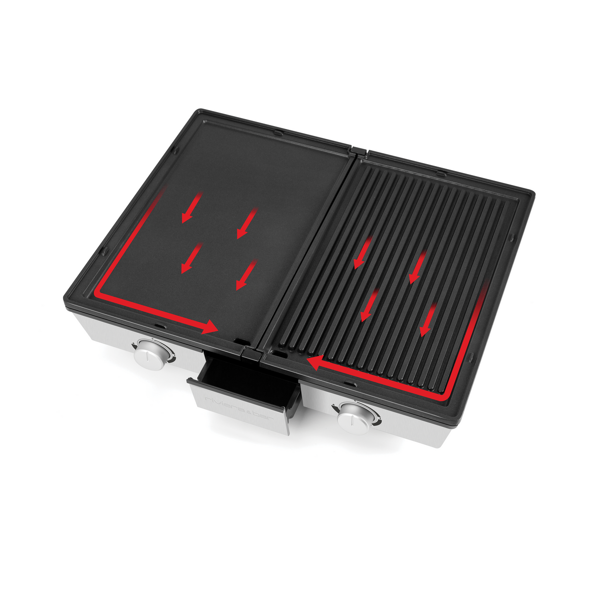 Combiné Plancha-Gril Pro | 2 zones | 8-10 personnes