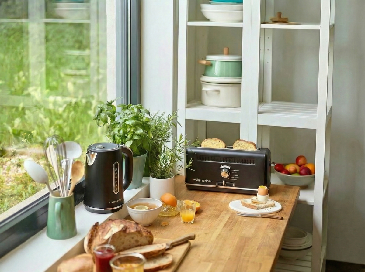 Duo Bouilloire & Grille-Pain | Black Satin