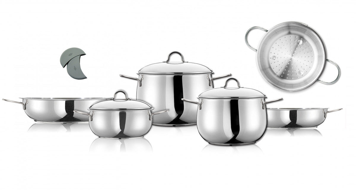 Arimi Bella 9-piece Italian Stainless Steel Cookware Set|Arimi Bella Batterie De Cuisine Italienne En Acier Inoxydable 9 Pieces