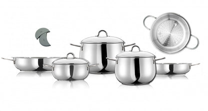 Arimi Bella 9-piece Italian Stainless Steel Cookware Set|Arimi Bella Batterie De Cuisine Italienne En Acier Inoxydable 9 Pieces