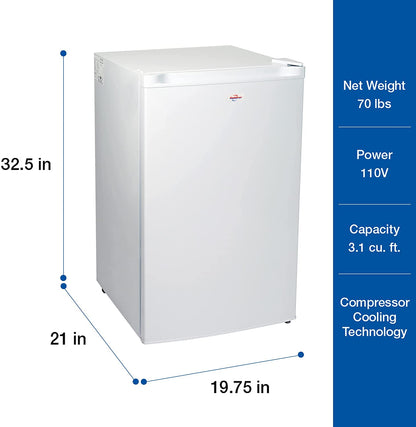 Koolatron KTUF88 Congélateur vertical de 3,1 pi³ (88 L) avec thermostat réglable
