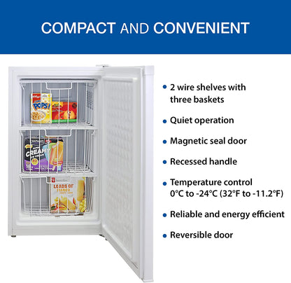Koolatron KTUF88 Congélateur vertical de 3,1 pi³ (88 L) avec thermostat réglable