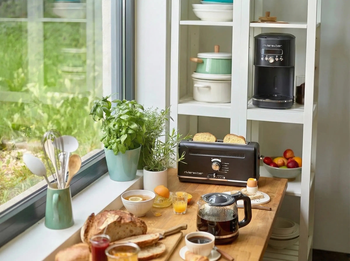 Duo Cafetière & Grille-Pain | Black Satin
