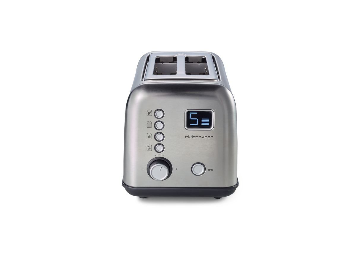 Grille-pain automatique | 2 fentes courtes | Inox | 9 niveaux
