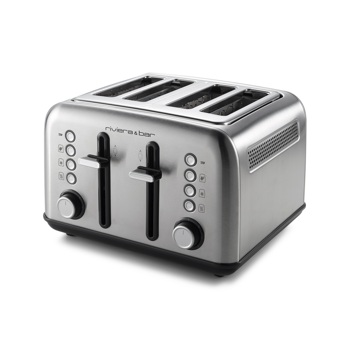 Grille-pain | 4 fentes courtes | Inox | 7 niveaux