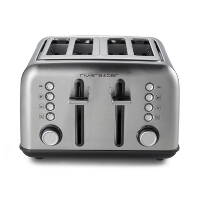 Grille-pain | 4 fentes courtes | Inox | 7 niveaux