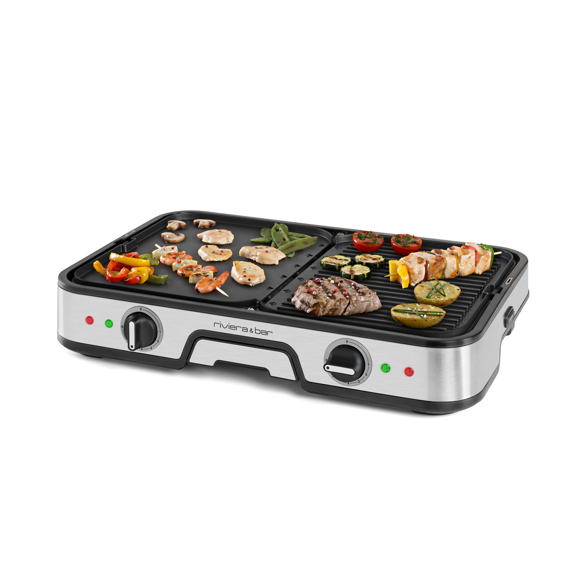 Combiné Plancha-Gril réversible | 2 zones | 6-8 personnes
