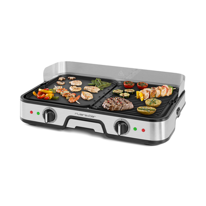 Combiné Plancha-Gril réversible | 2 zones | 6-8 personnes