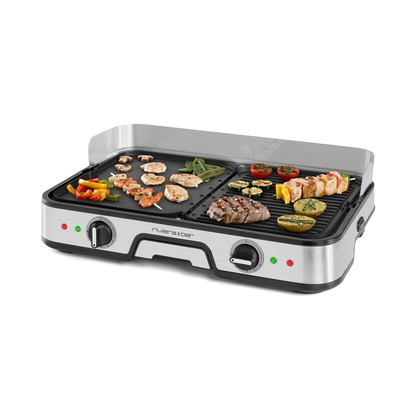 Combiné Plancha-Gril réversible | 2 zones | 6-8 personnes