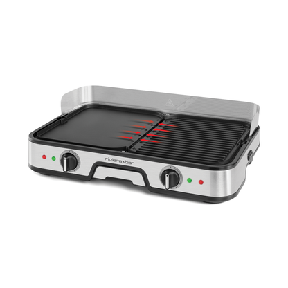 Combiné Plancha-Gril réversible | 2 zones | 6-8 personnes