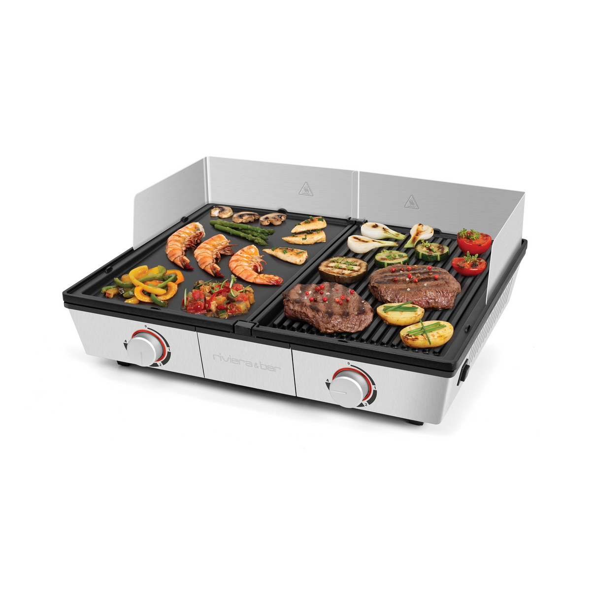 Combiné Plancha-Gril Pro | 2 zones | 8-10 personnes