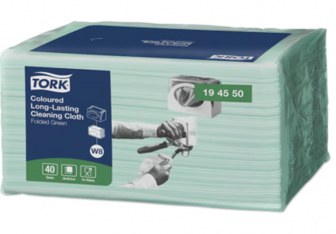 Tork W8 Green Long-Lasting Cleaning Cloth