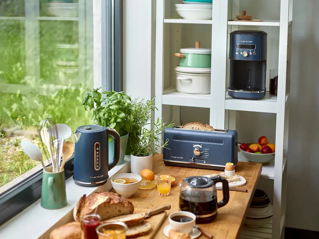 Trio Cafetière, Bouilloire & Grille-Pain | Blue Grey